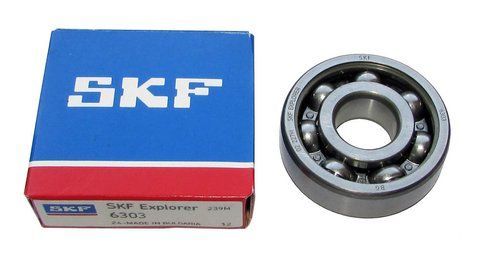 Підшипник 6303 SKF Швеція/Італія (колінвал Мінськ 6V / коробка передач МТ, Дніпро, Ява) 17x47x14 мм SKF-6303 фото