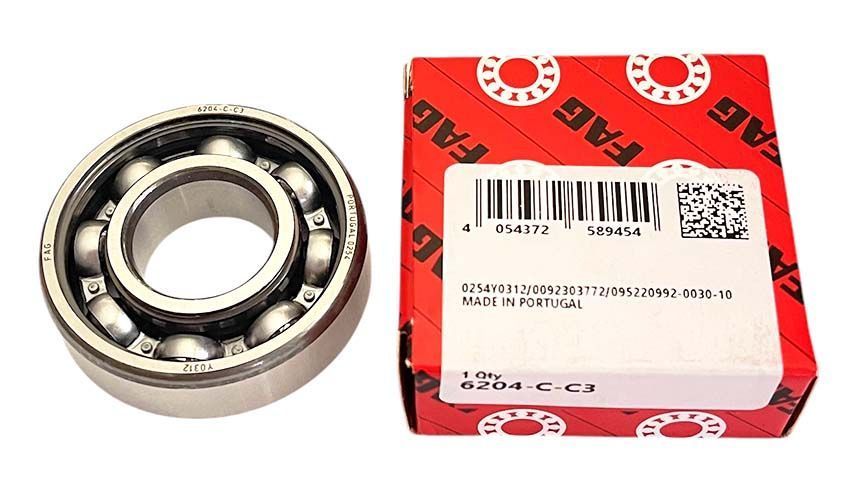Подшипник 6204 C3 FAG Германия / Португалия (коленвала Минск 12V / Yamaha Jog, 3KJ, Axis / Suzuki Lets 1, 2, 3) 20x47x14 мм FAG-6204-C3 фото